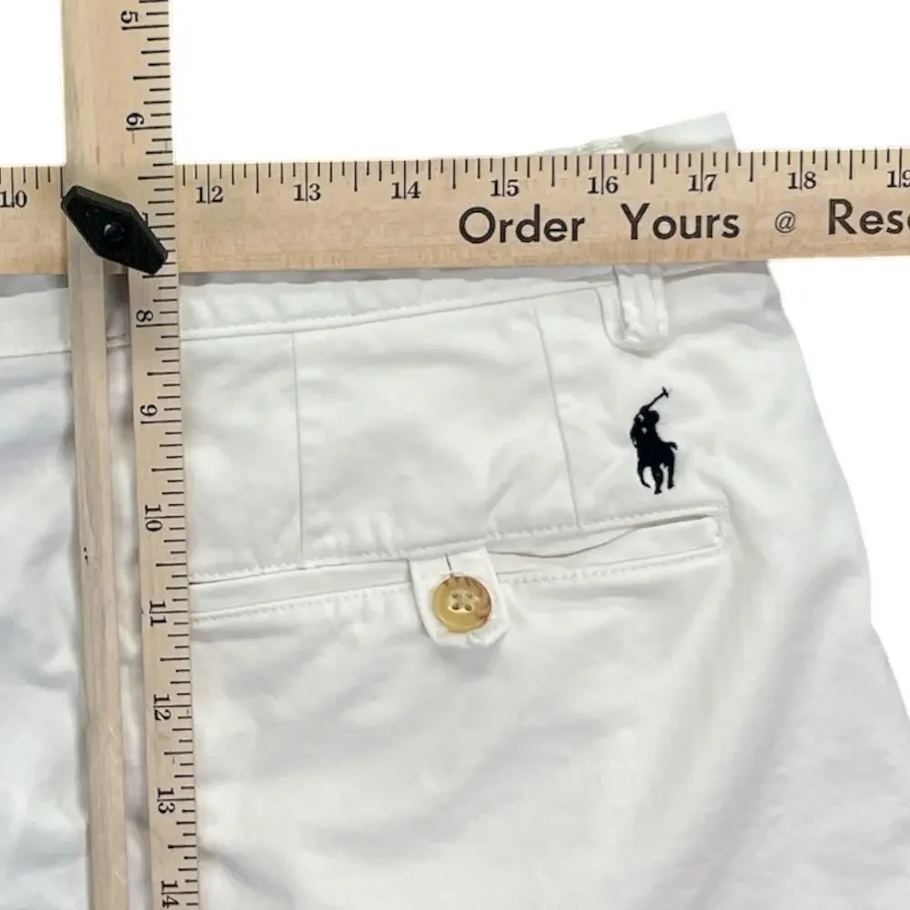Polo Ralph Lauren Chino Shorts Mens 35 White Stretch Cotton Twill